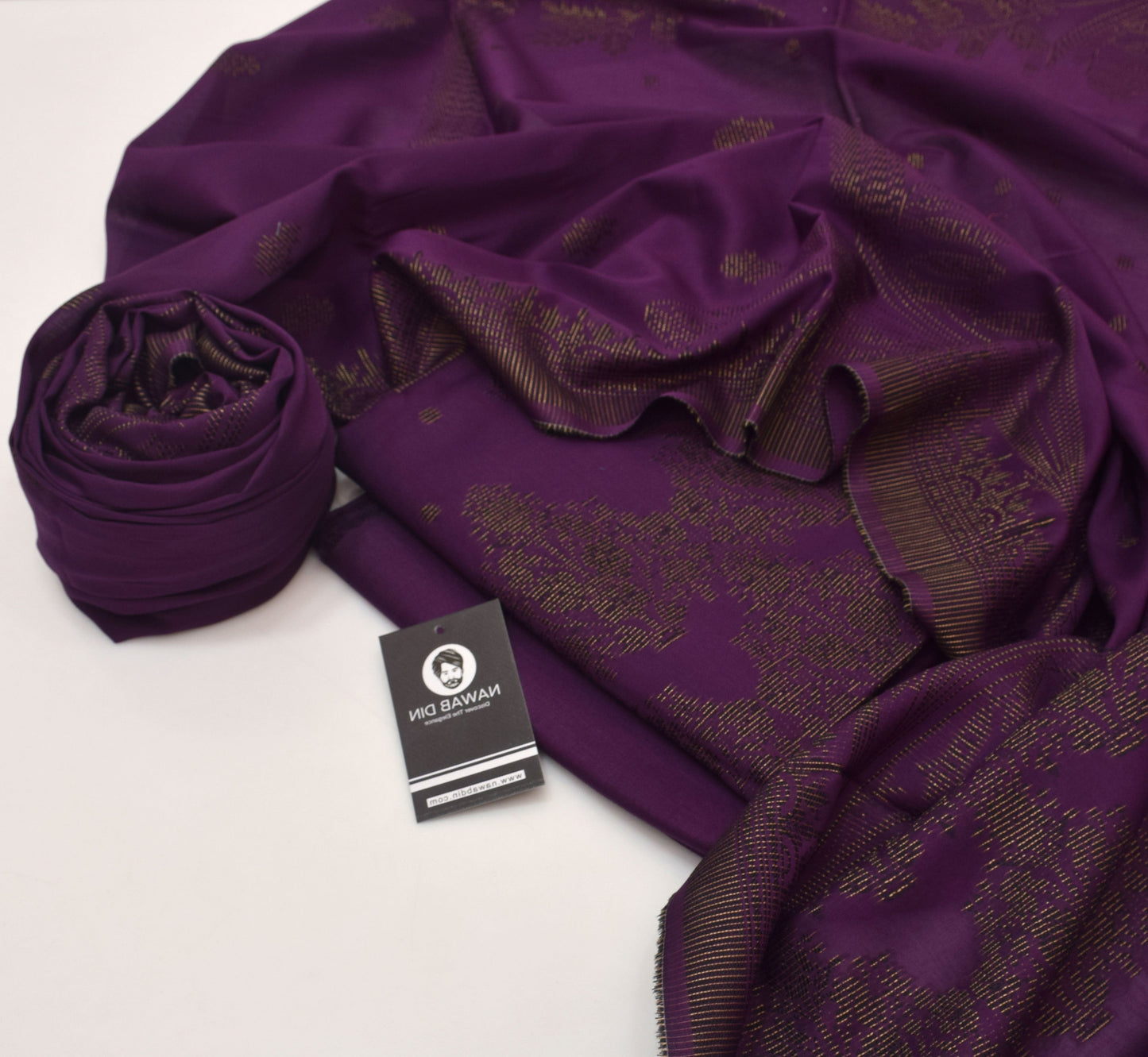 3 Pc Brosha Lawn Suit - Nawab Din