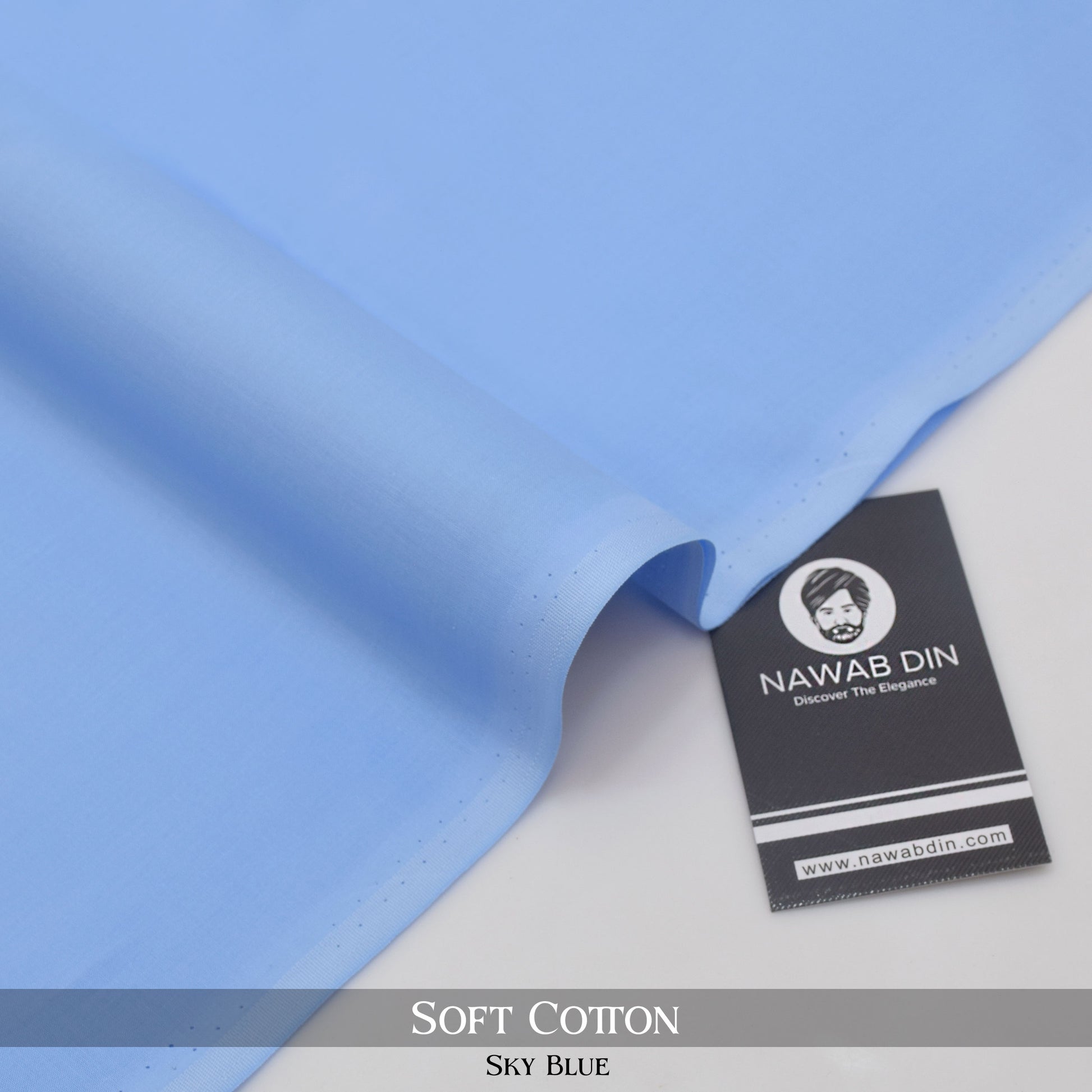 Premium Soft Cotton - Sky Blue - Nawab Din