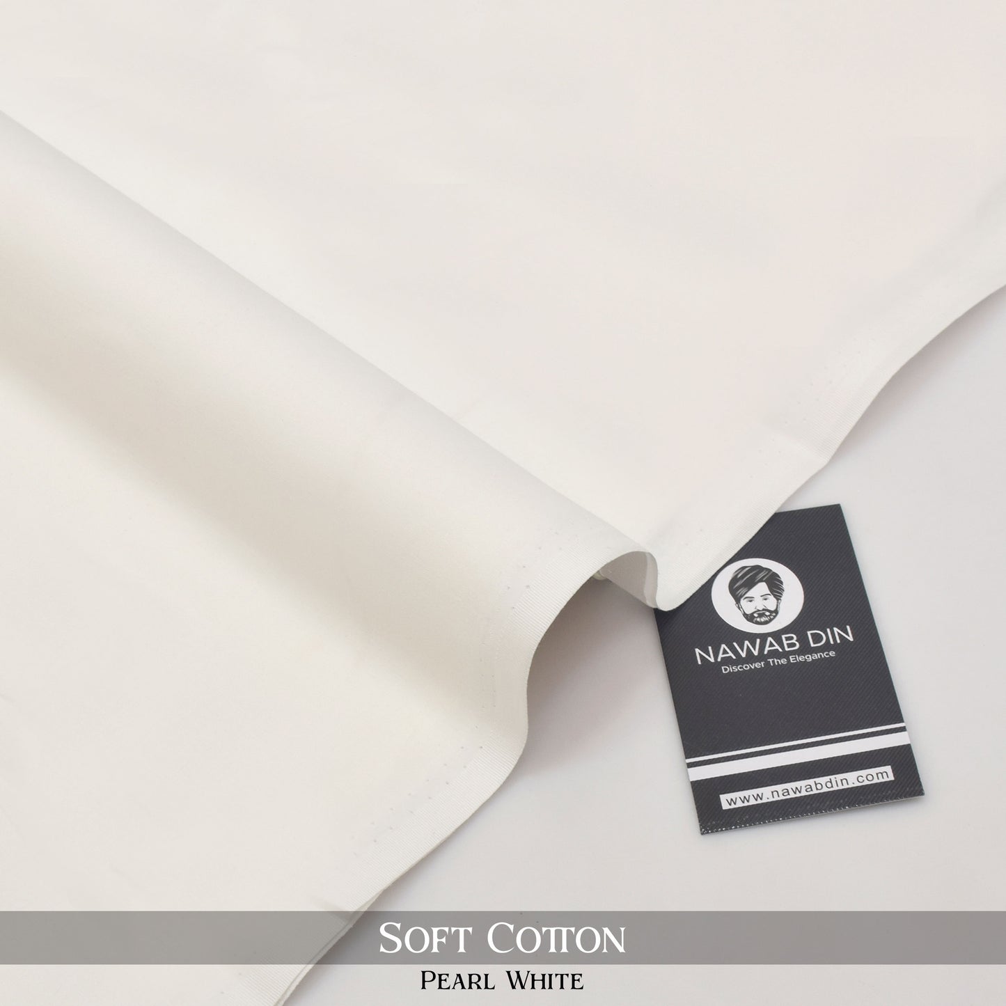 Premium Soft Cotton -Pearl White - Nawab Din