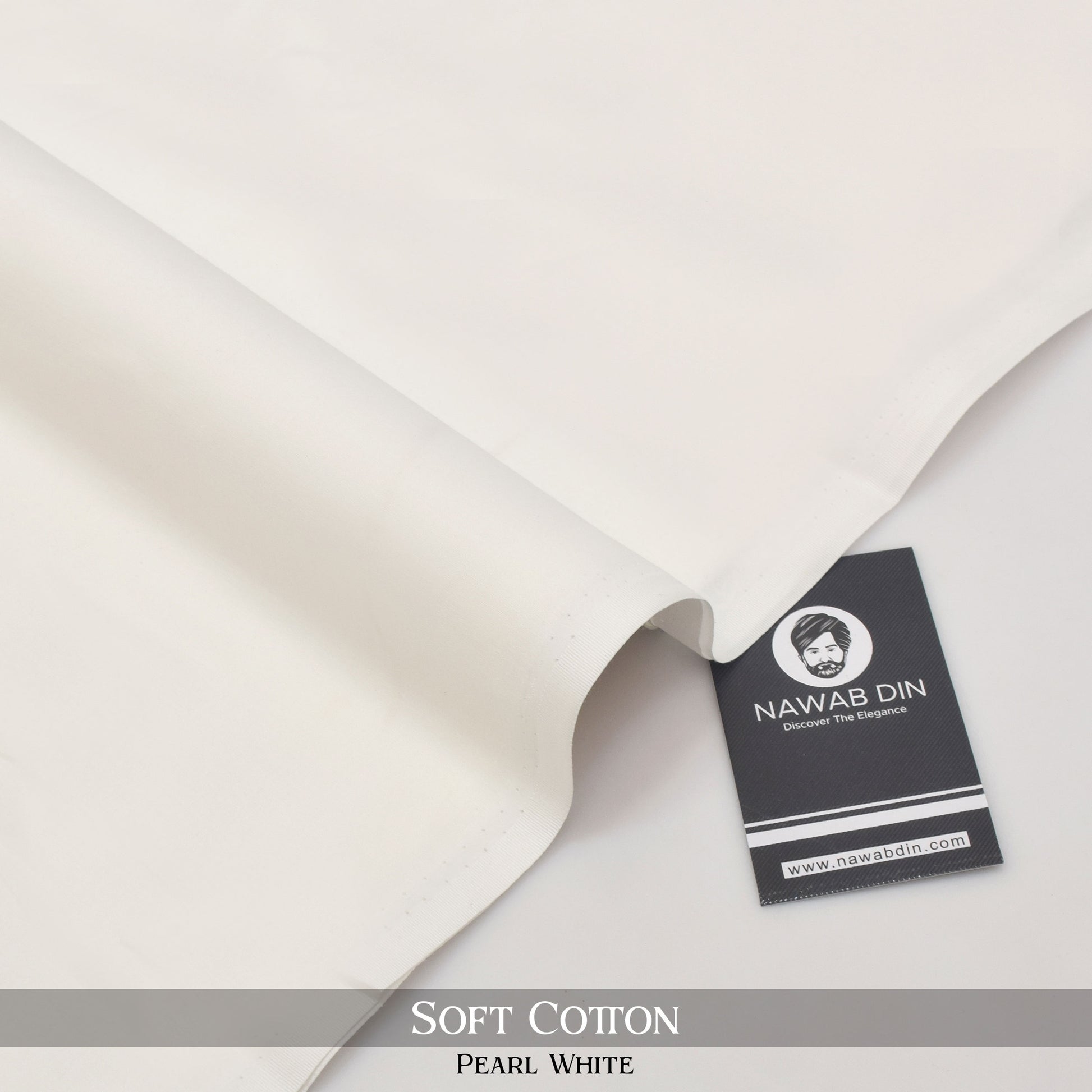 Premium Soft Cotton -Pearl White - Nawab Din