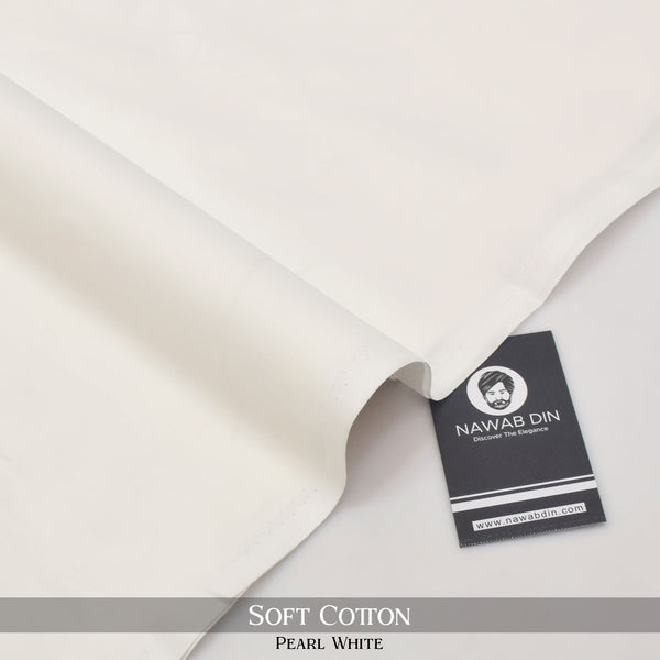 Premium Soft Cotton -Pearl White - Nawab Din