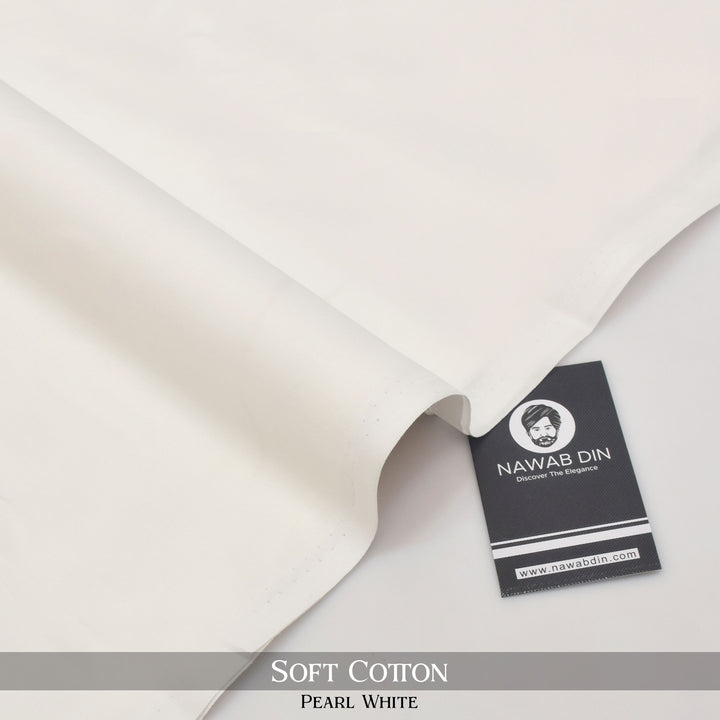 Premium Soft Cotton -Pearl White - Nawab Din