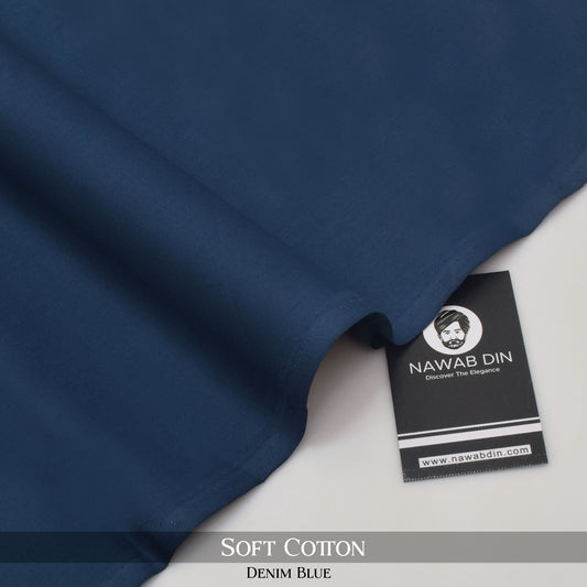 Premium Soft Cotton - Denim Blue - Nawab Din