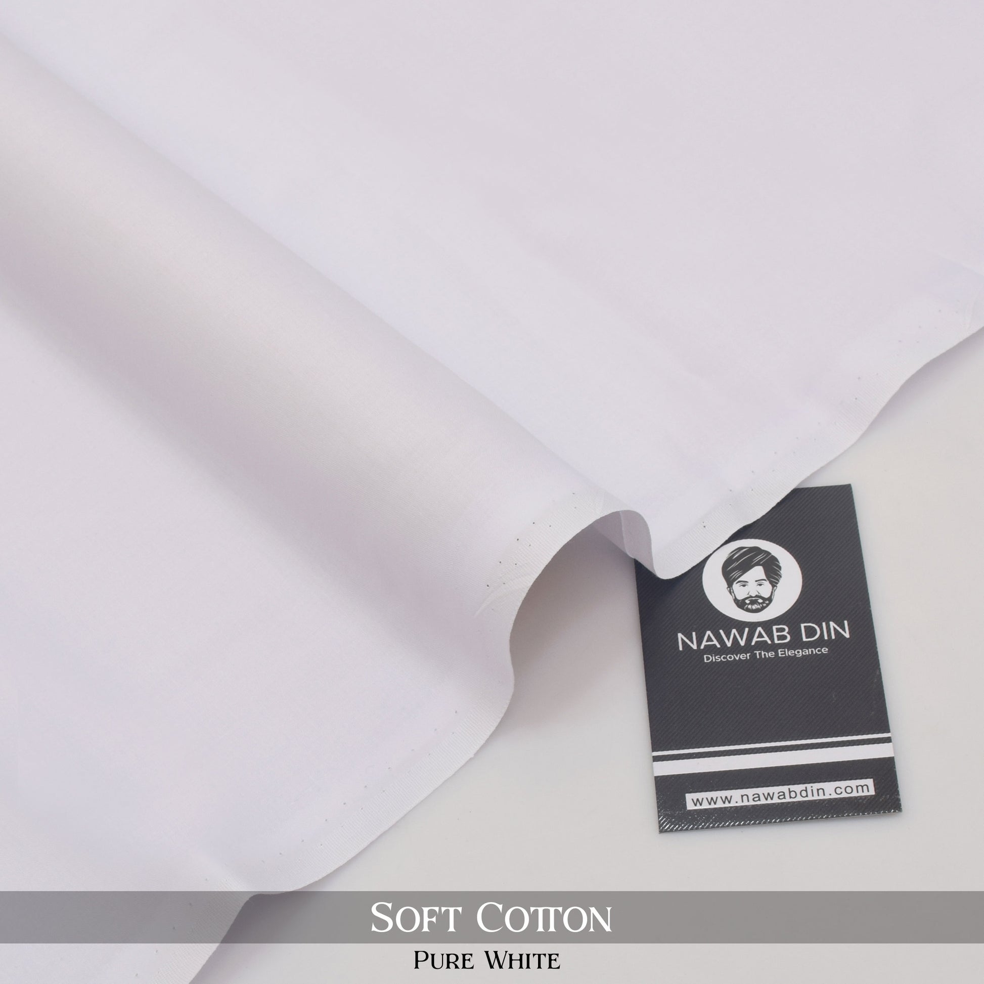 Premium Soft Cotton - Pure White - Nawab Din