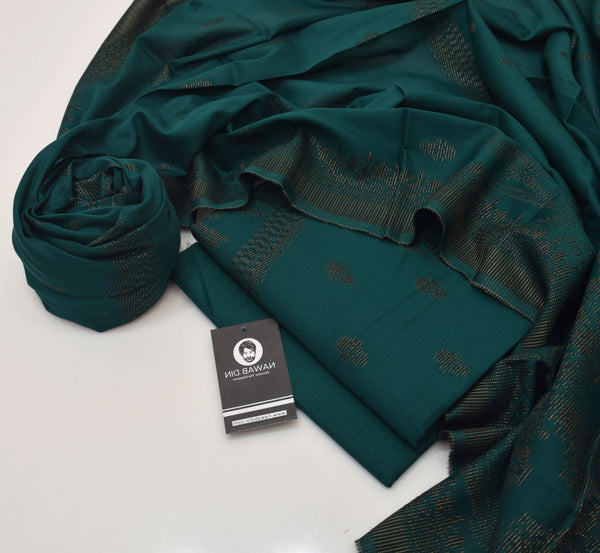3 Pc Brosha Lawn Suit - Nawab Din