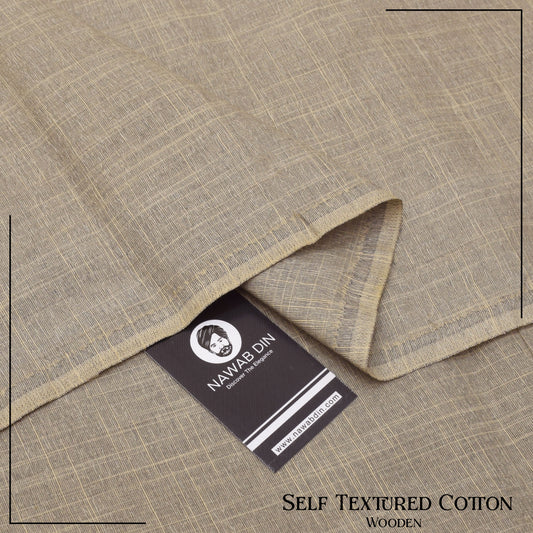 Self Textured Cotton -Wooden - Nawab Din