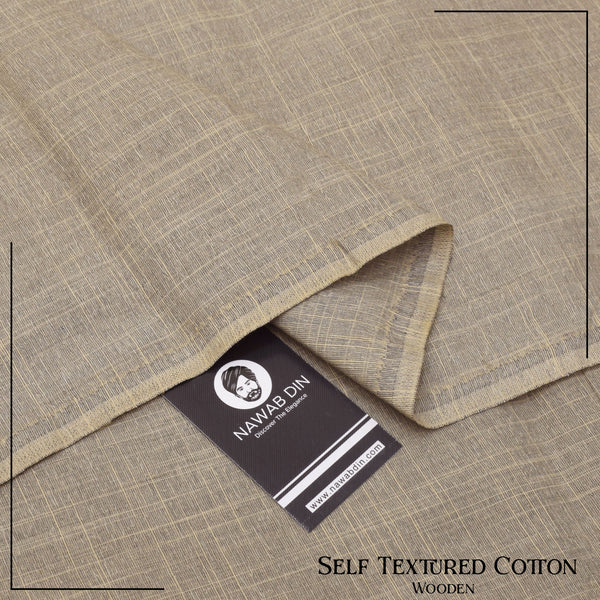 Self Textured Cotton -Wooden - Nawab Din