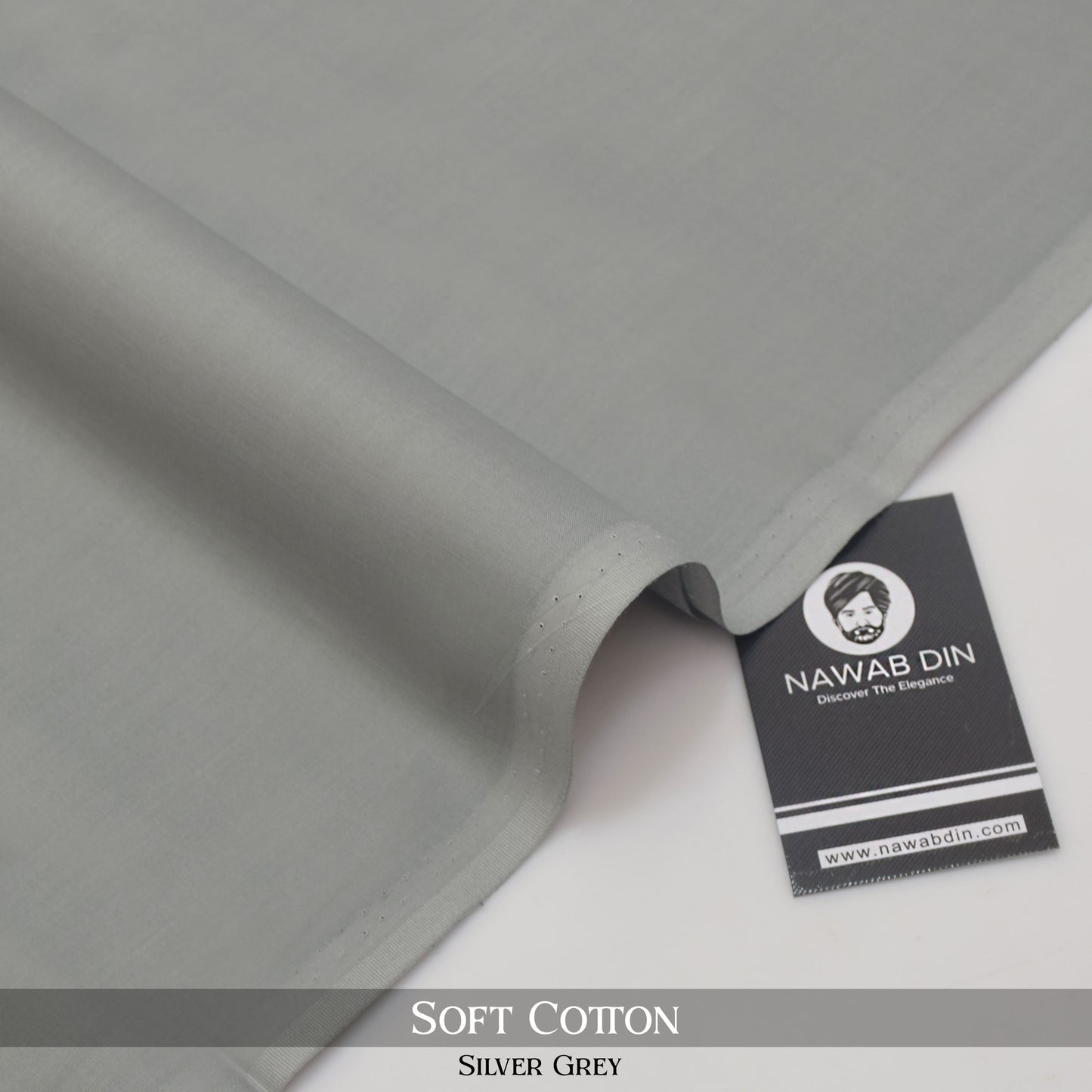 Premium Soft Cotton - Silver Gray - Nawab Din
