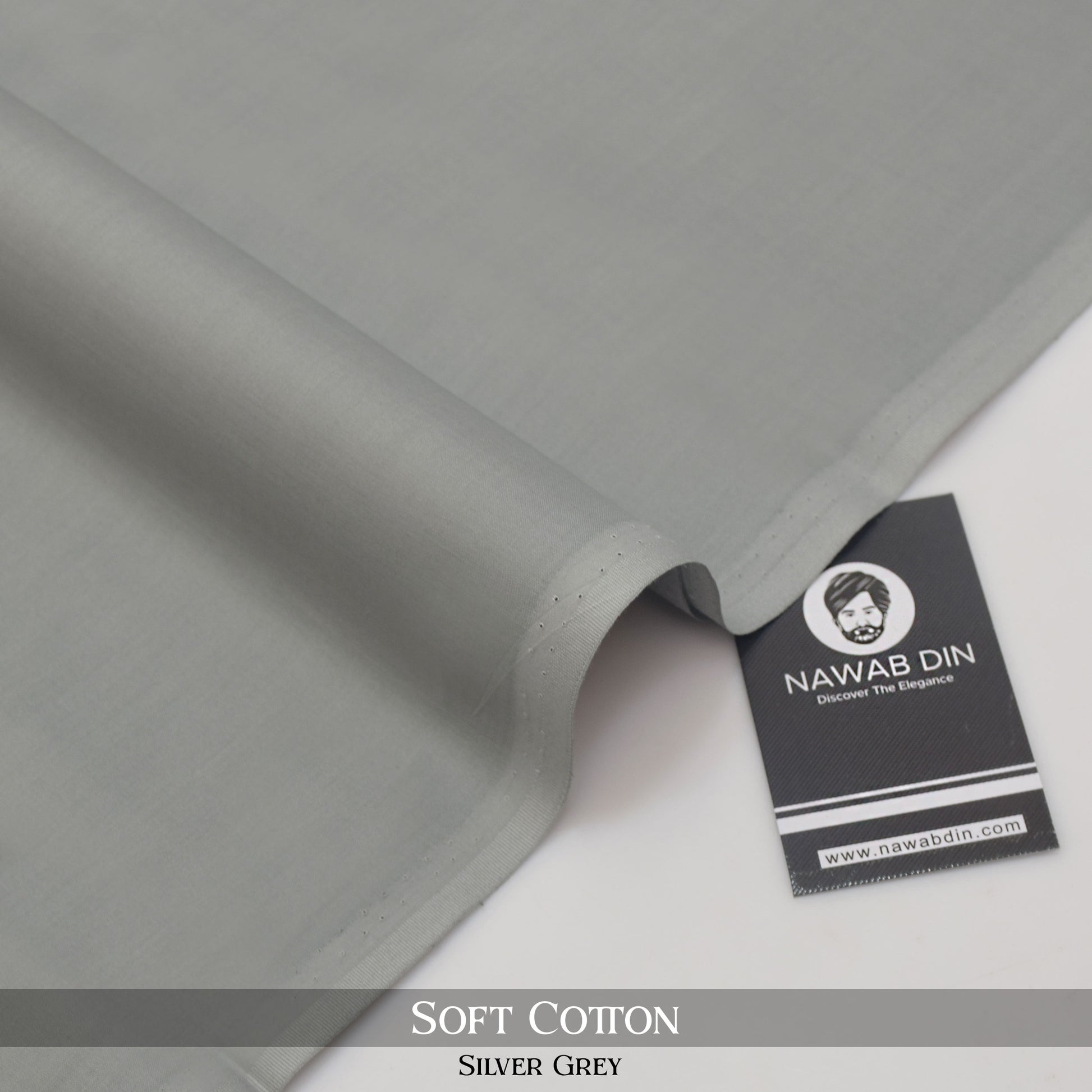 Premium Soft Cotton - Silver Gray - Nawab Din
