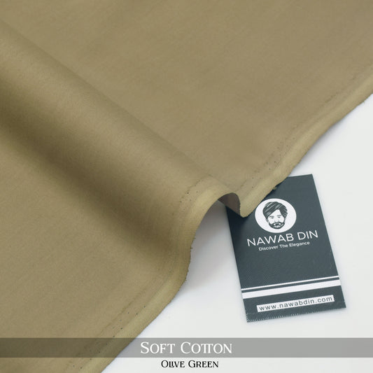 Premium Soft Cotton - Olive Green - Nawab Din