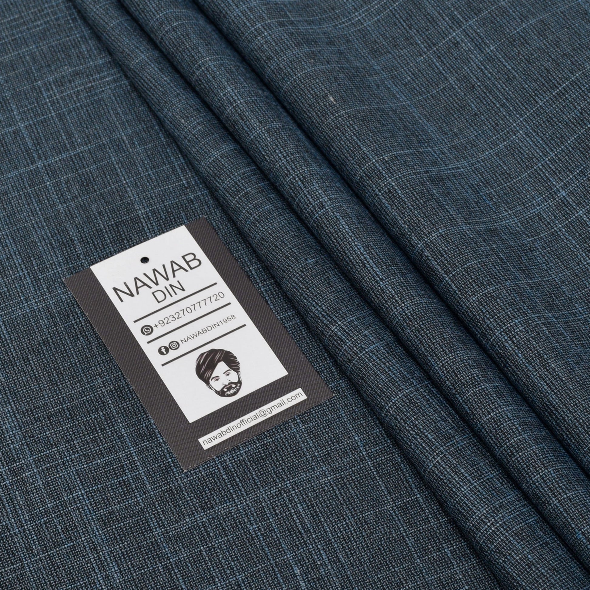 Premium Wash & Wear Suit - Cadet Blue - Nawab Din