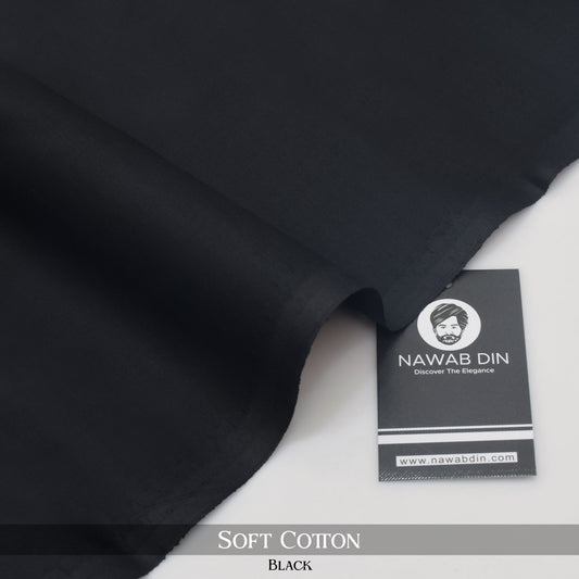 Premium Soft Cotton - Black - Nawab Din
