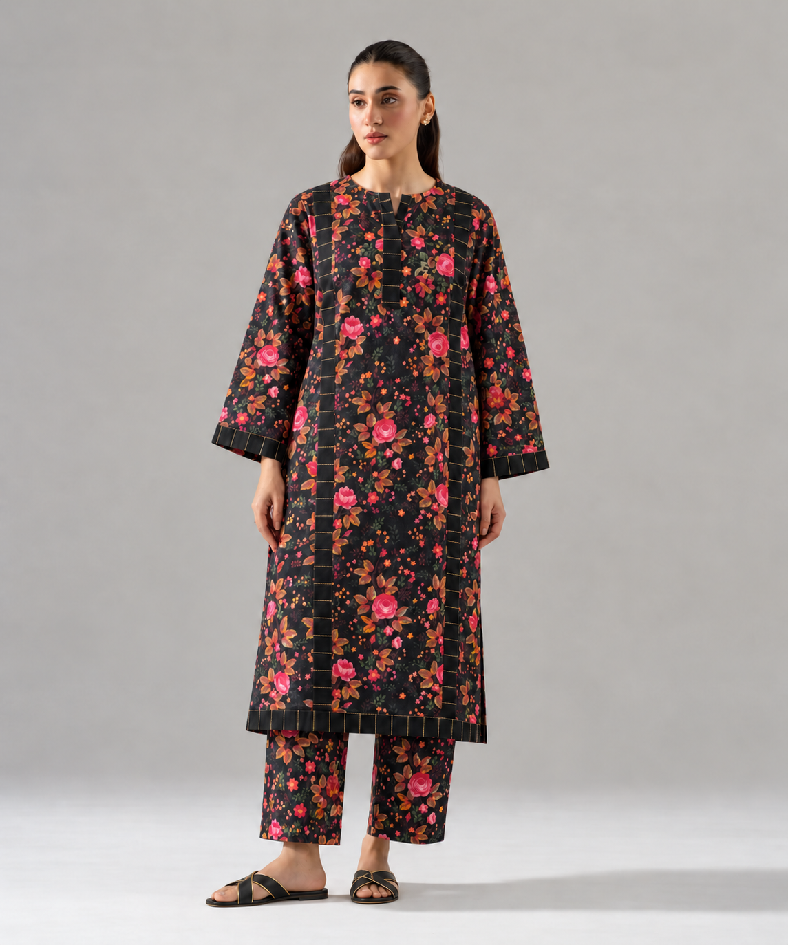 2PC Printed Khaddar Stitched Suit