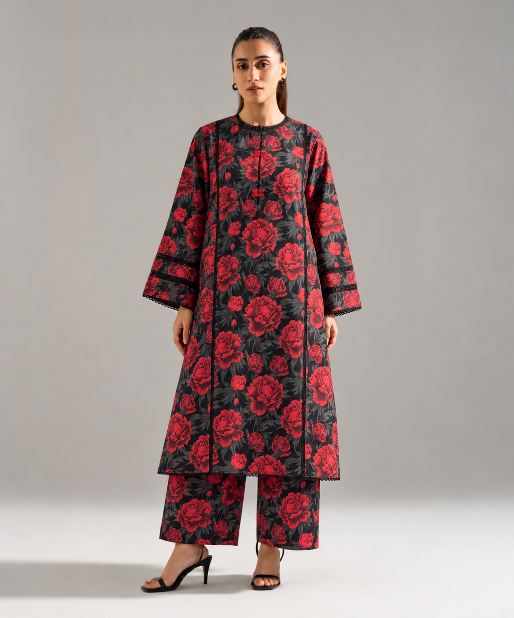 2PC Printed Khaddar Stitched Suit