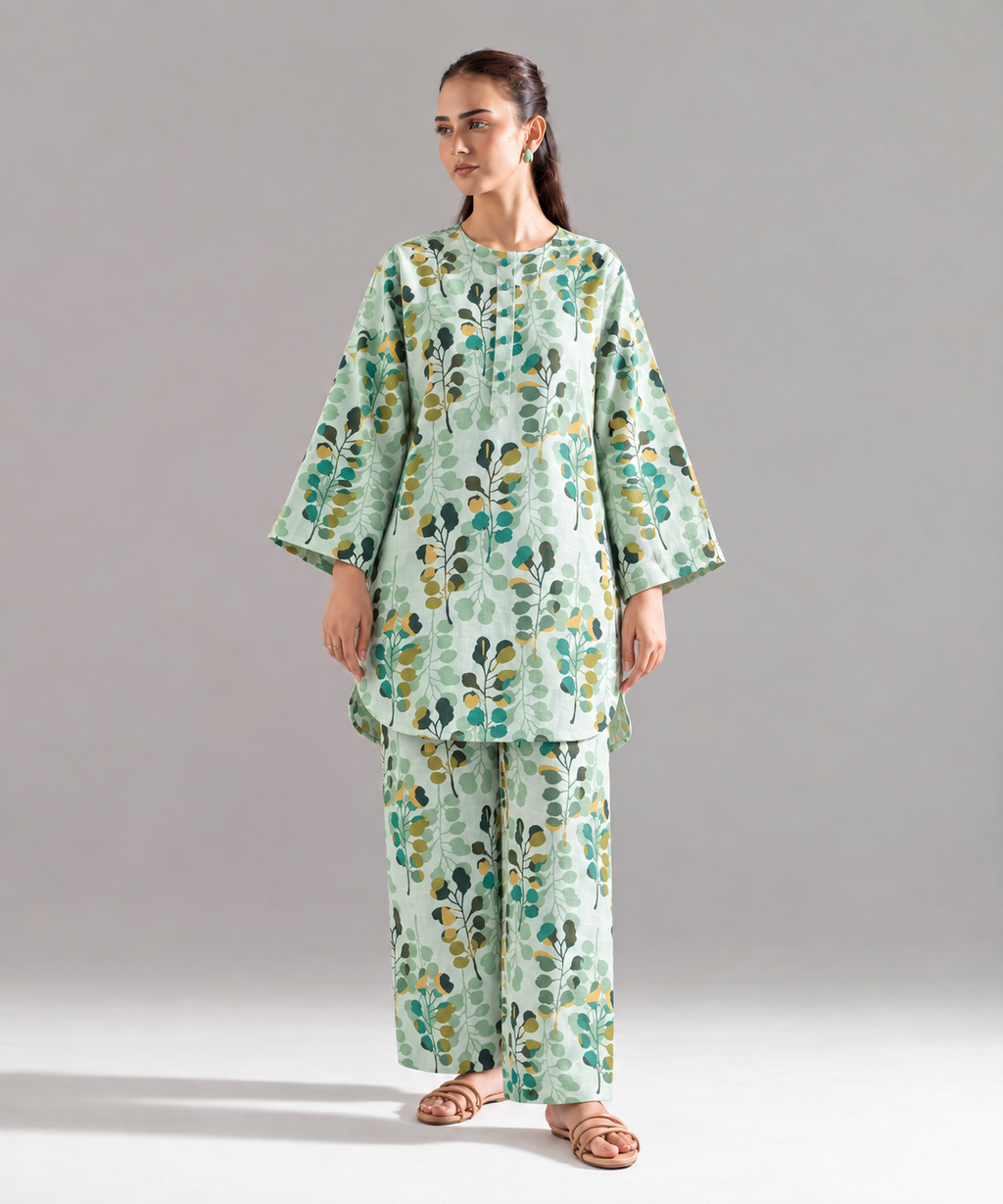 2PC Printed Khaddar Stitched Suit