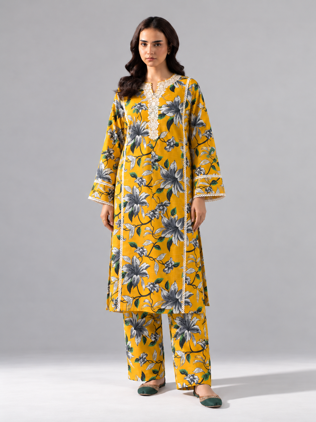 2PC Printed Khaddar Stitched Suit