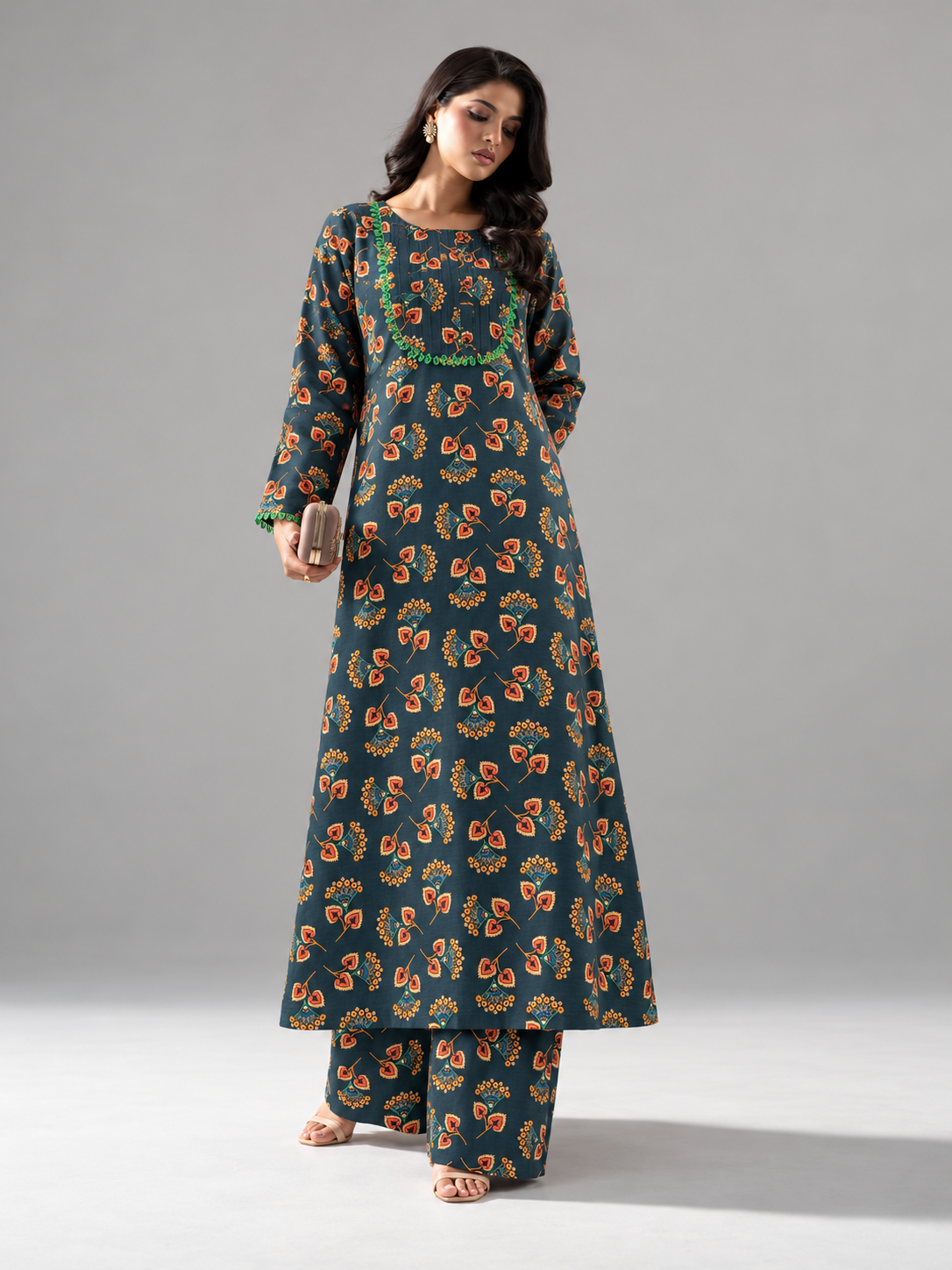 2PC Printed Khaddar Stitched Suit