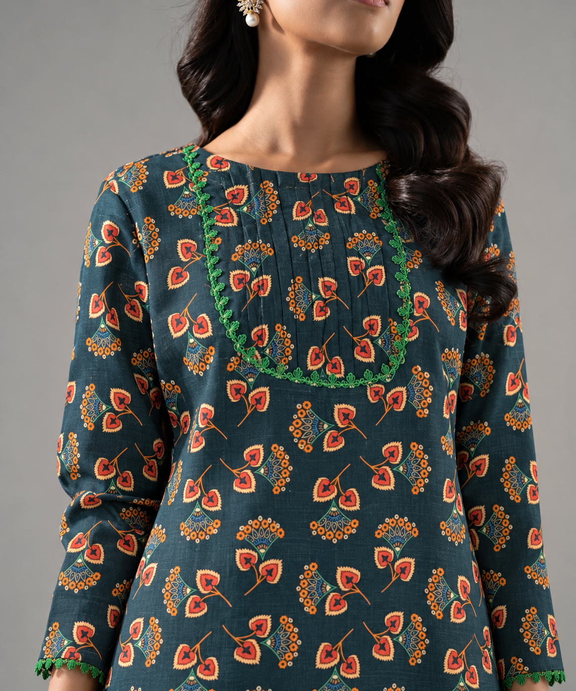 2PC Printed Khaddar Stitched Suit