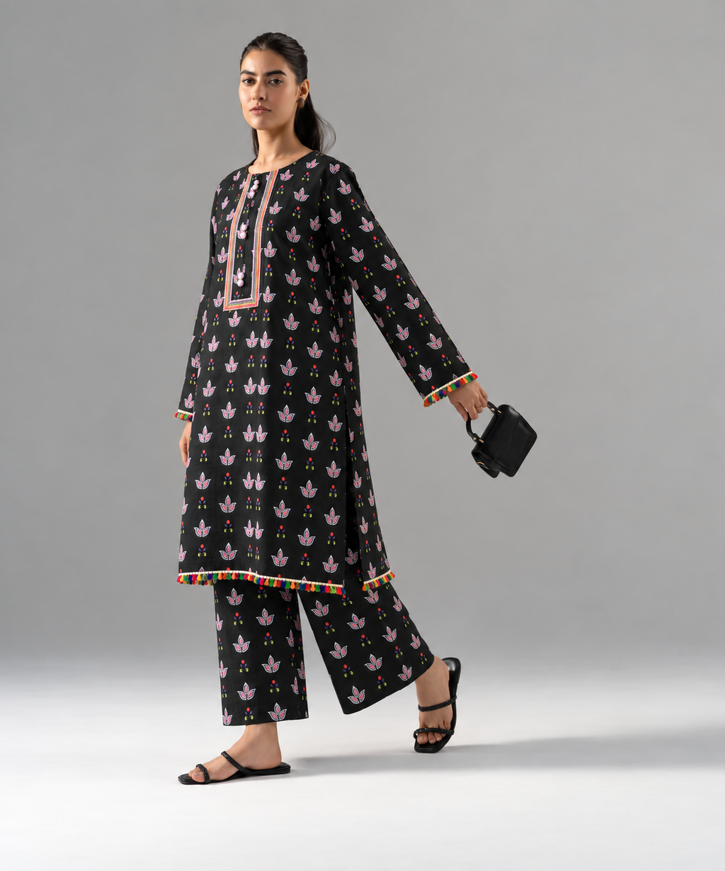 2PC Printed Khaddar Stitched Suit