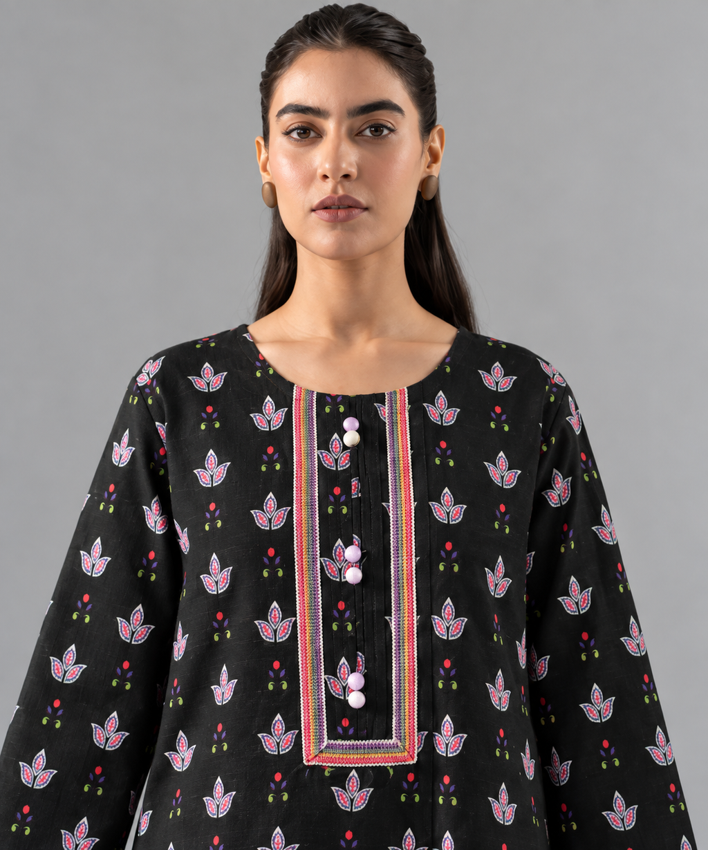2PC Printed Khaddar Stitched Suit
