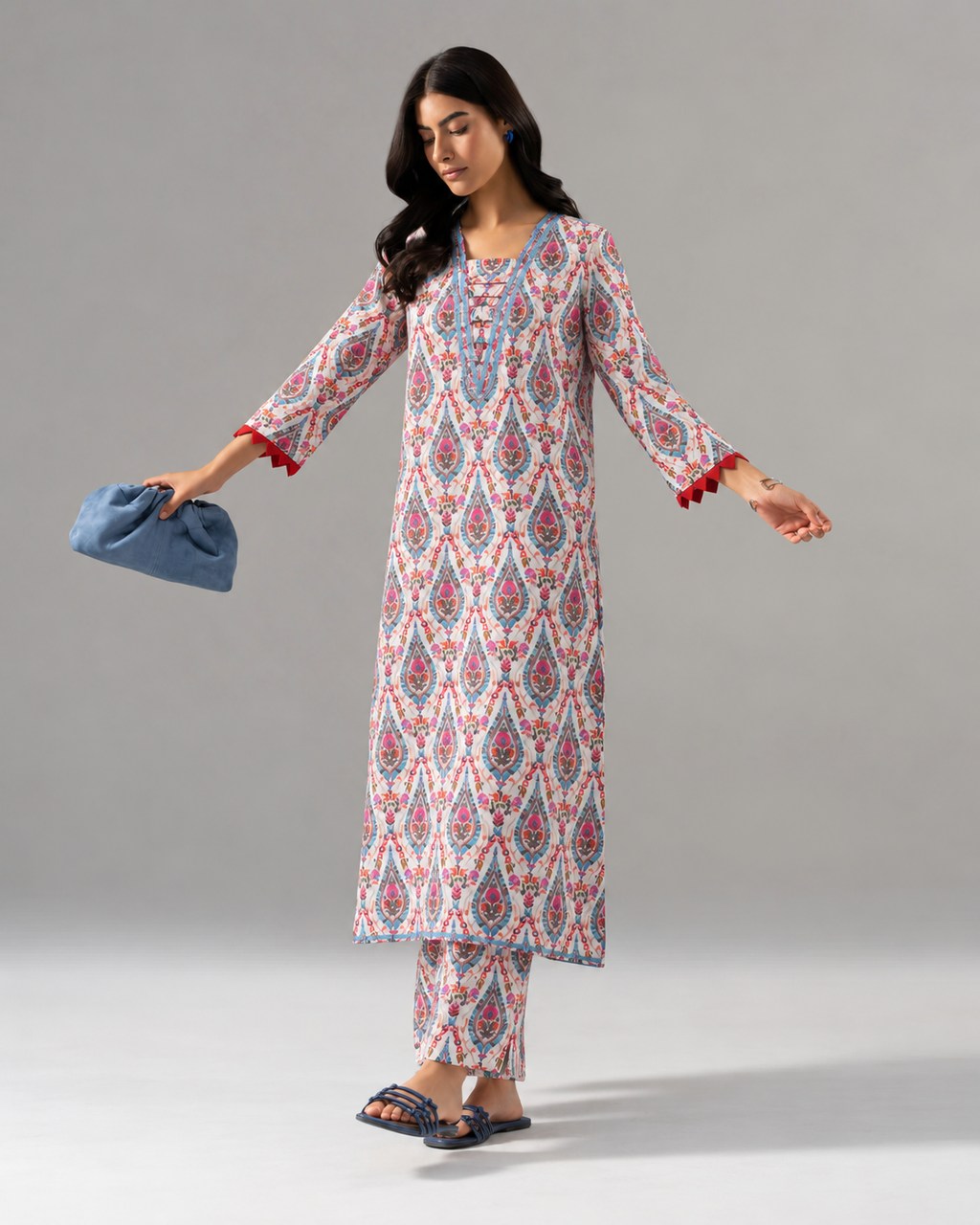 2PC Printed Khaddar Stitched Suit