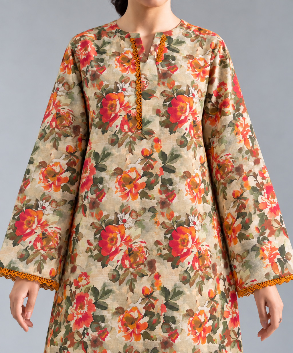 2PC Printed Khaddar Stitched Suit