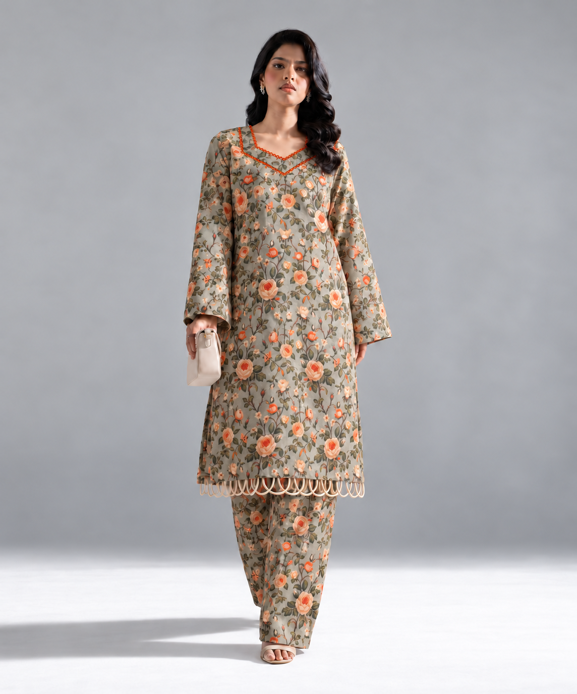 2PC Printed Khaddar Stitched Suit