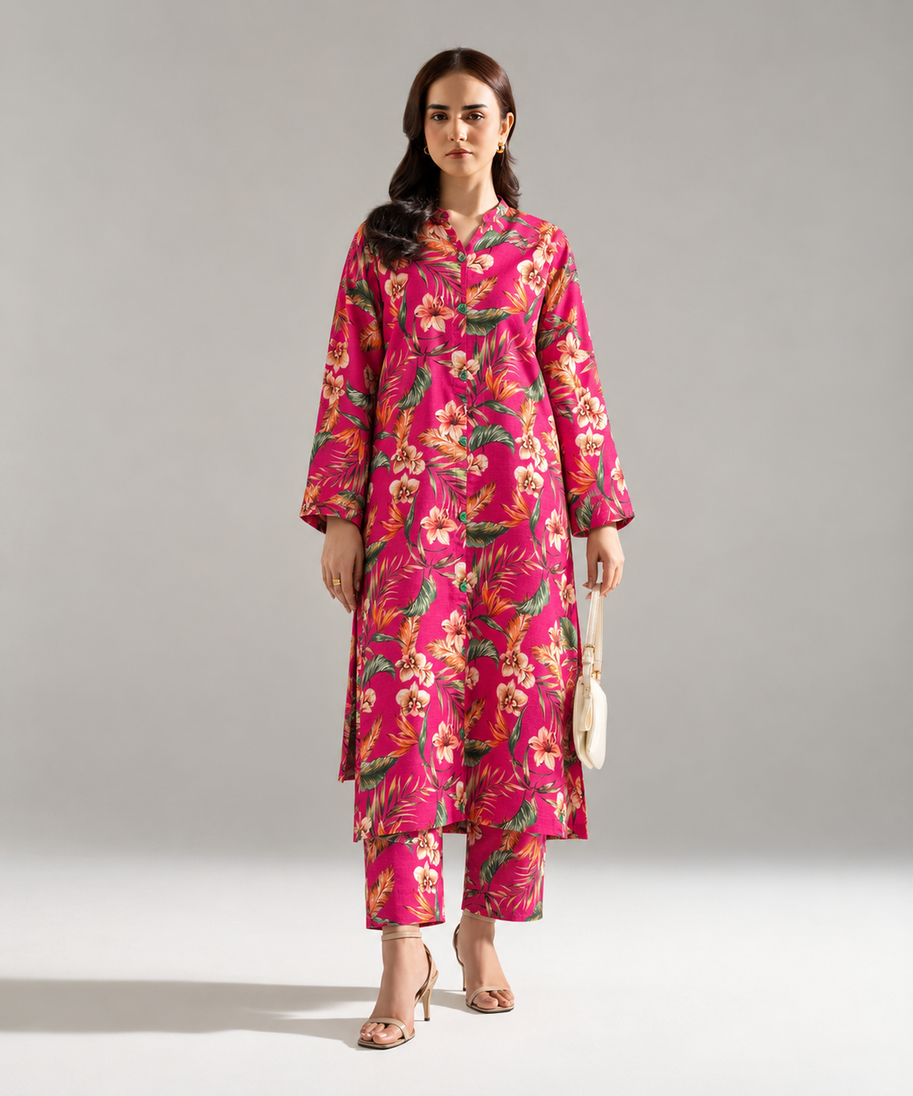 2PC Printed Khaddar Stitched Suit