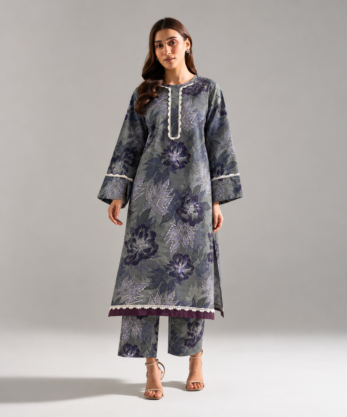 2PC Printed Khaddar Stitched Suit