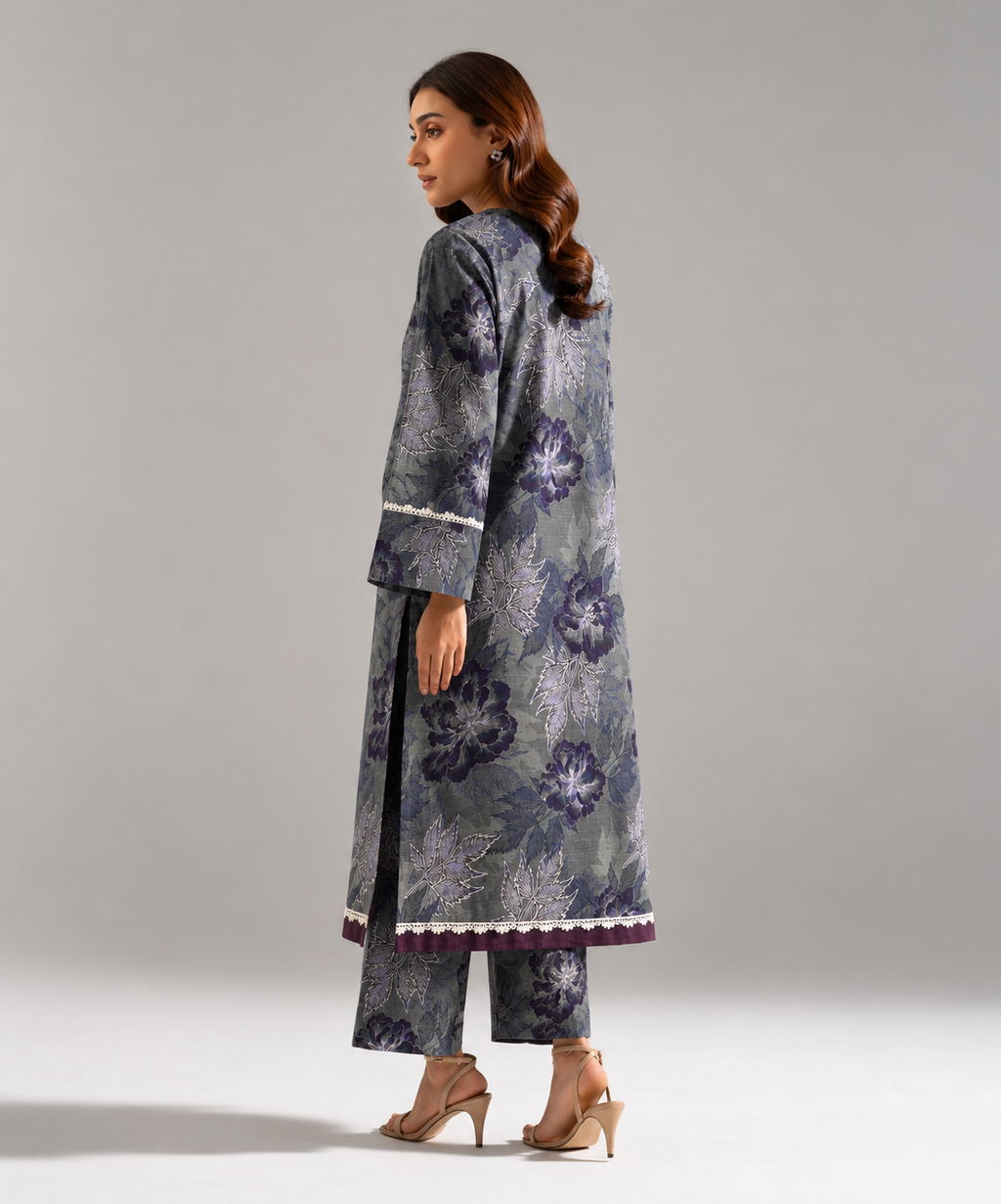 2PC Printed Khaddar Stitched Suit