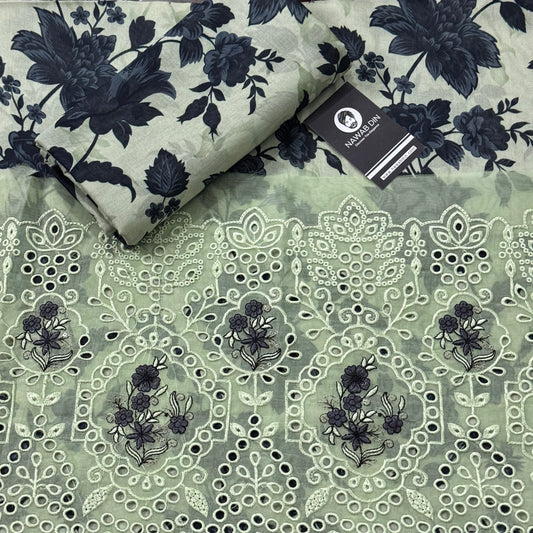 2 Pc Doria Lawn All Over Print With Embroidered Patch - Nawab Din