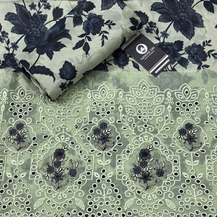 2 Pc Doria Lawn All Over Print With Embroidered Patch - Nawab Din