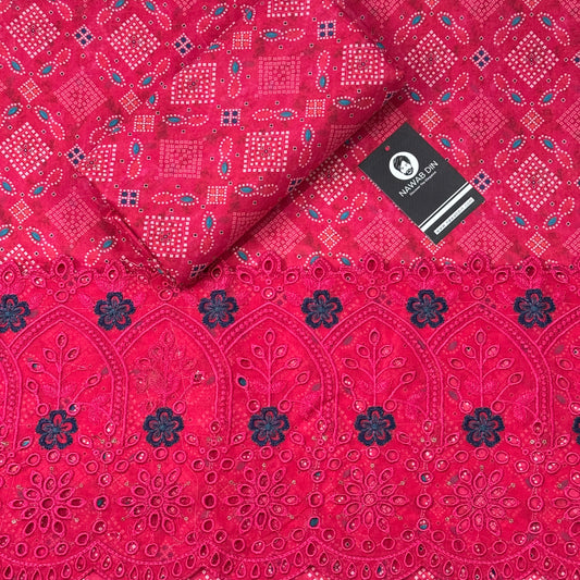 2 Pc Lawn All Over Print With Embroidered Patch - Nawab Din