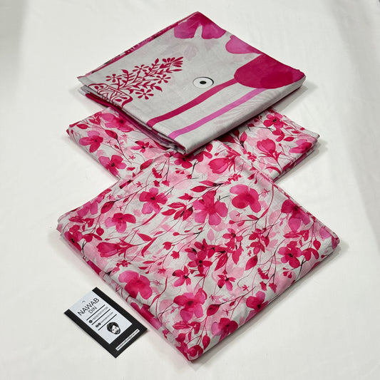 3 Pc Lawn All Over Printed Suit
