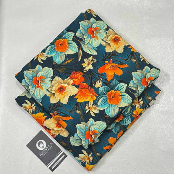 2 Pc Doria Linen Printed Suit