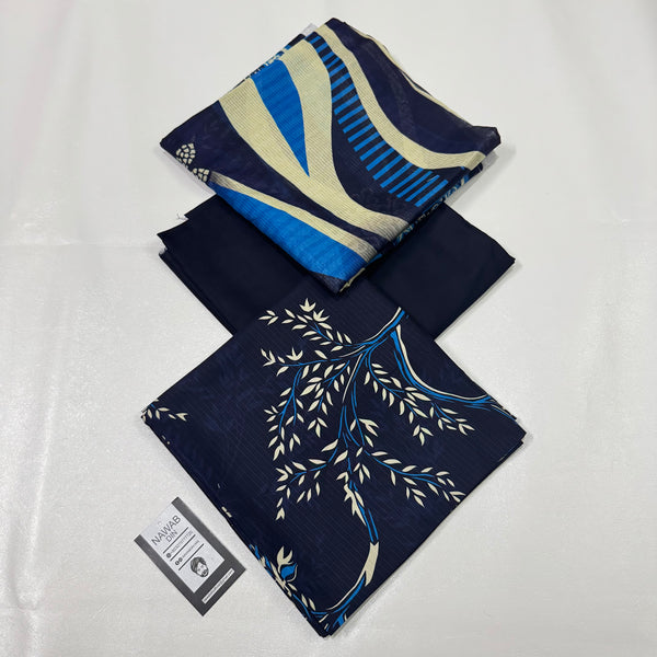 3 Pc Linen Printed Unstitched Suit