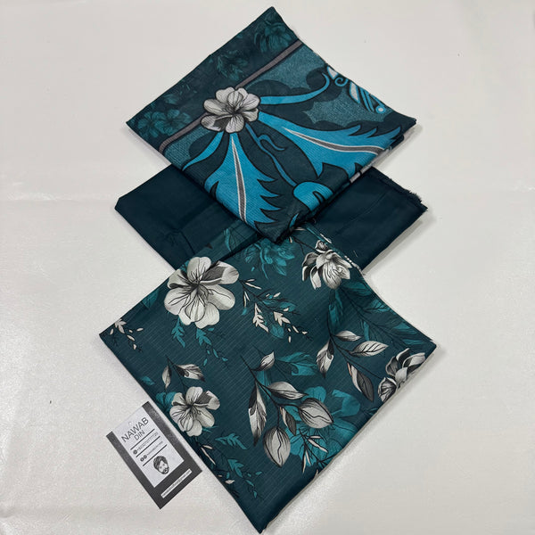 3 Pc Linen Printed Unstitched Suit