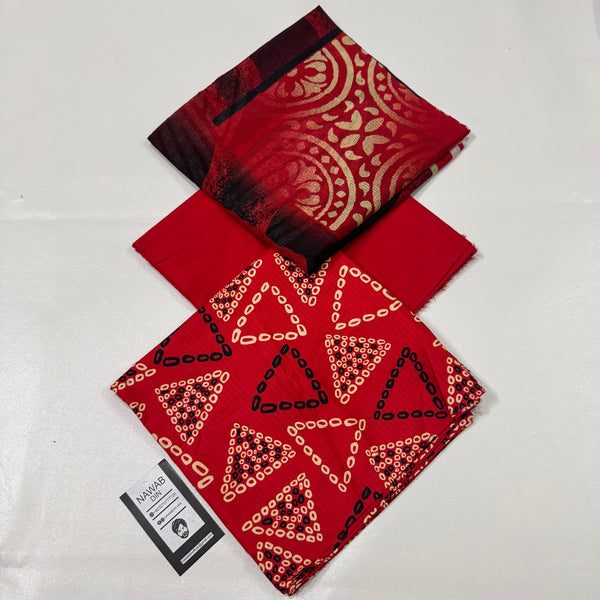 3 Pc Linen Printed Unstitched Suit