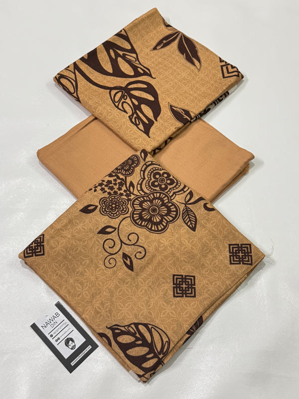 3 Pc Karandi Printed Unstitched Suit