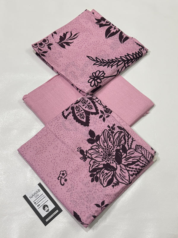 3 Pc Karandi Printed Unstitched Suit