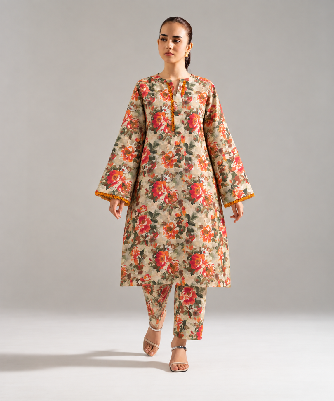 2PC Printed Khaddar Stitched Suit