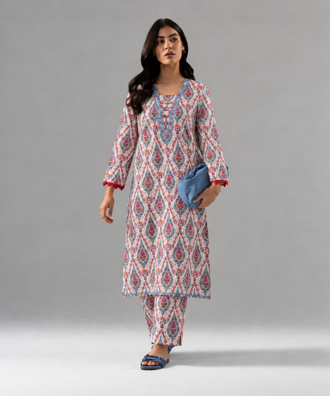 2PC Printed Khaddar Stitched Suit