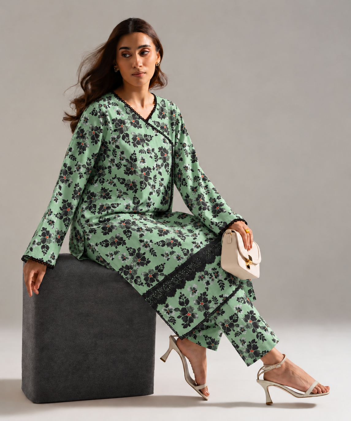 2PC Printed Khaddar Stitched Suit