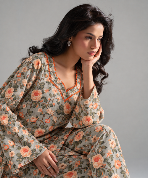 2PC Printed Khaddar Stitched Suit