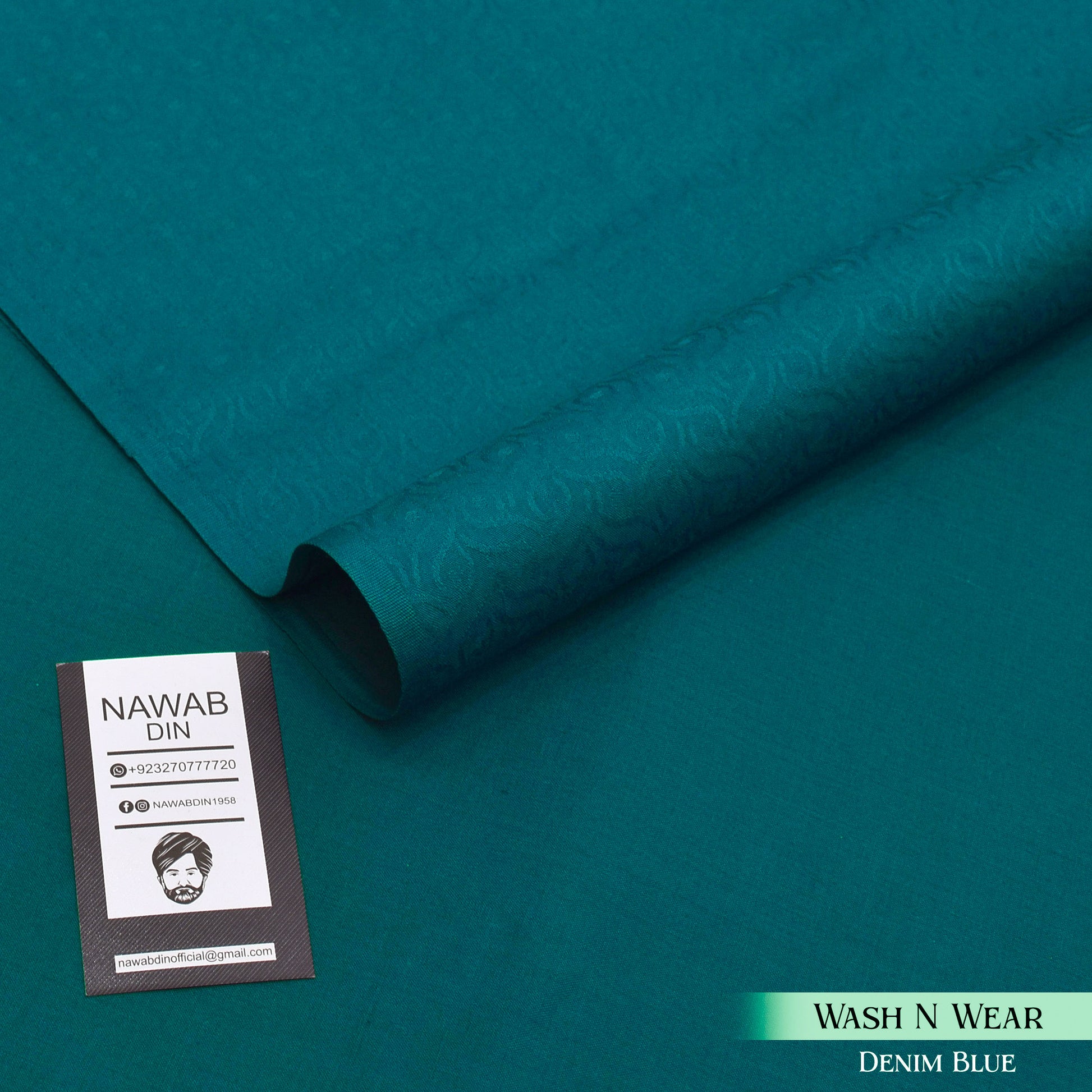Self Print Wash & Wear Suit- Zinc - Nawab Din