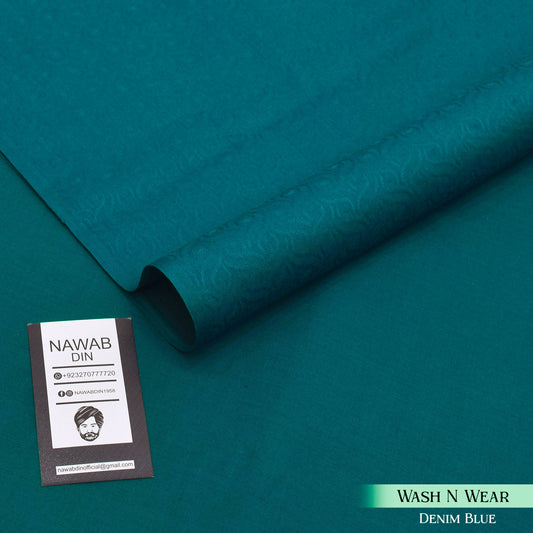 Self Print Wash & Wear Suit- Zinc - Nawab Din